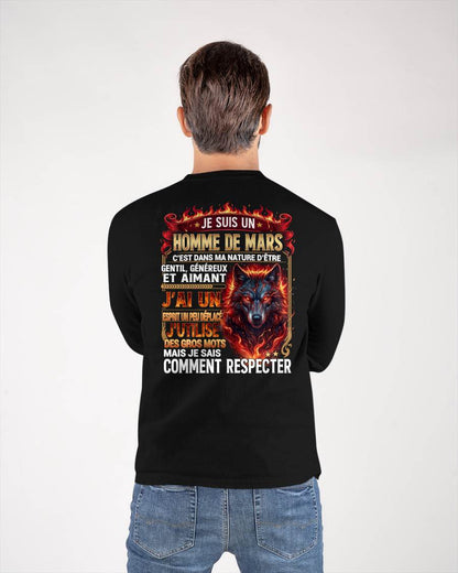 MARS – ESPRIT MALICIEUX MAIS SAIT RESPECTER - T-SHIRT ANNIVERSAIRE HOMME - IMPRESSION DTG PREMIUM - frLUNA03 (SKU2604-87-03)