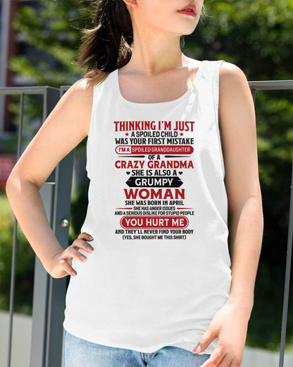 APRIL - TO MY GRANDDAUGHTER - SPOILED GRANDDAUGHTER - GIFT FROM GRANDMA - LUNA04 (SKU10-117-04)
