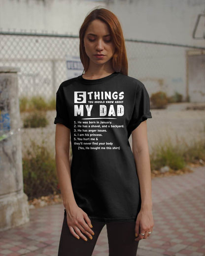5 THINGS ABOUT MY DAD - PERFECT GIFT FOR YOUR DAUGHTER - GIFT FROM DAD - SNOW01 (SKU12-240-01)