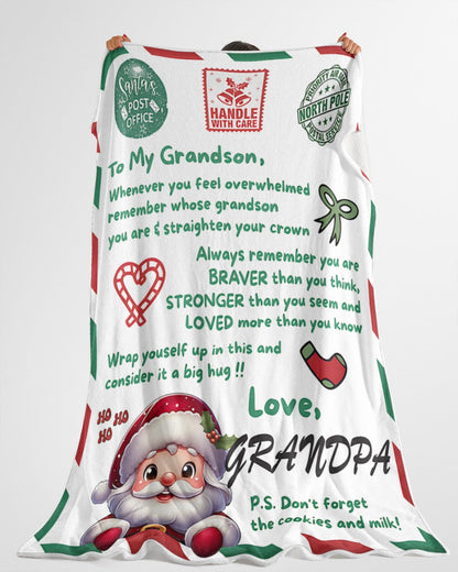 BLANKET FOR GRANDSON – COMFORT & WARMTH GIFT FROM GRANDPA  Sherpa Fleece Quilt Blanket LUNA00 (SKUB10-182)