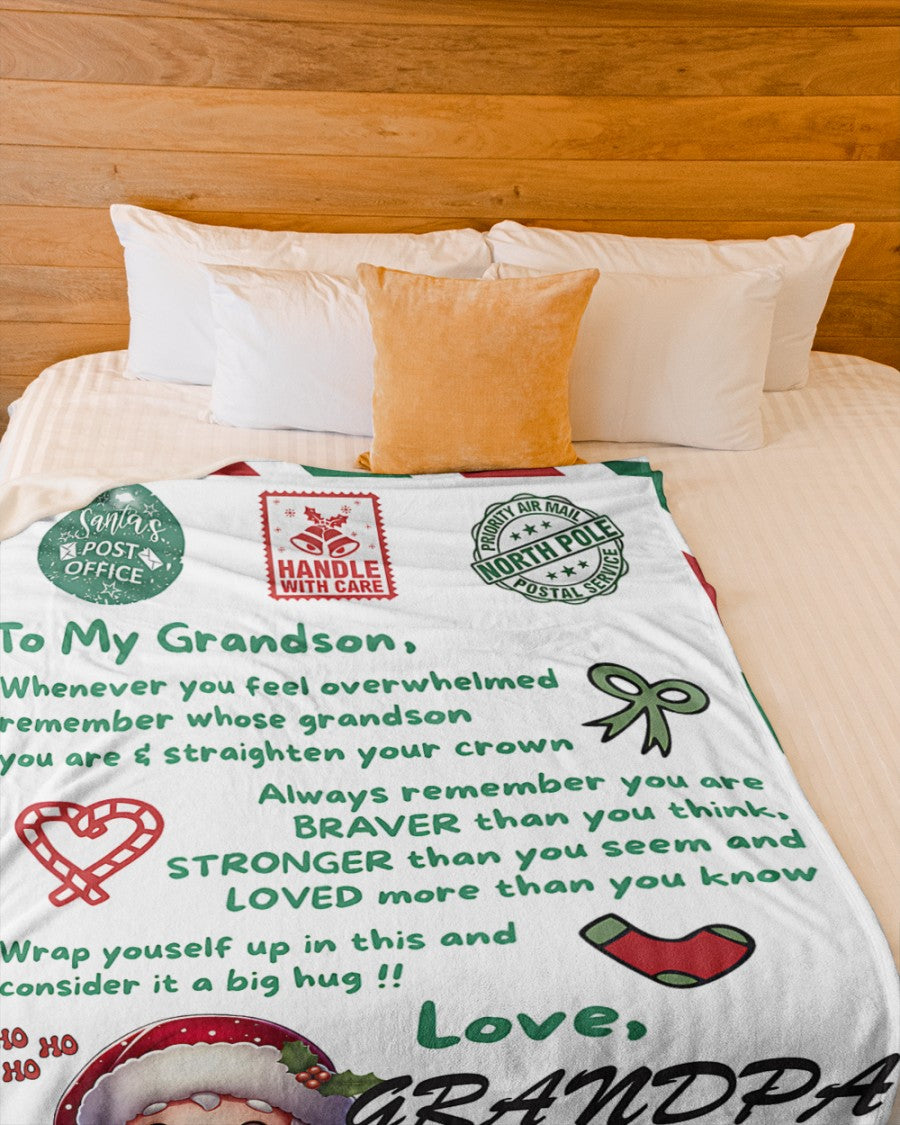 BLANKET FOR GRANDSON – COMFORT & WARMTH GIFT FROM GRANDPA  Sherpa Fleece Quilt Blanket LUNA00 (SKUB10-182)