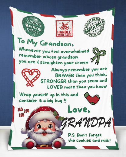 BLANKET FOR GRANDSON – COMFORT & WARMTH GIFT FROM GRANDPA  Sherpa Fleece Quilt Blanket LUNA00 (SKUB10-182)