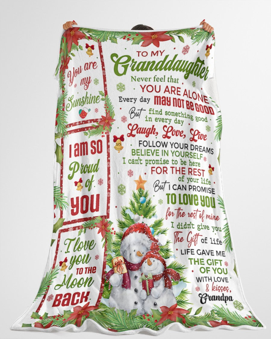 BLANKET FOR GRANDDAUGHTER – COMFORT & WARMTH CHRISTMAS GIFT FROM GRANDPA  Sherpa Fleece Quilt Blanket LUNA00 (SKUB10-184)