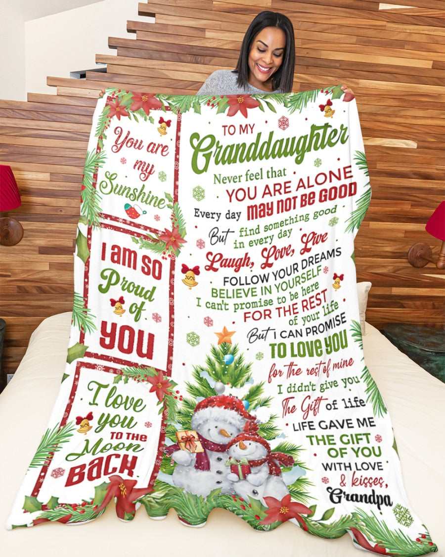 BLANKET FOR GRANDDAUGHTER – COMFORT & WARMTH CHRISTMAS GIFT FROM GRANDPA  Sherpa Fleece Quilt Blanket LUNA00 (SKUB10-184)