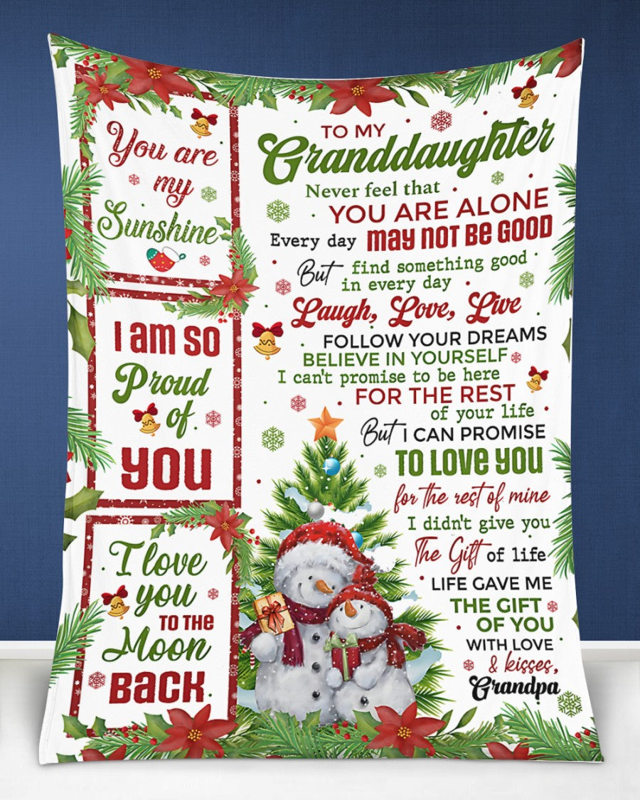 BLANKET FOR GRANDDAUGHTER – COMFORT & WARMTH CHRISTMAS GIFT FROM GRANDPA  Sherpa Fleece Quilt Blanket LUNA00 (SKUB10-184)