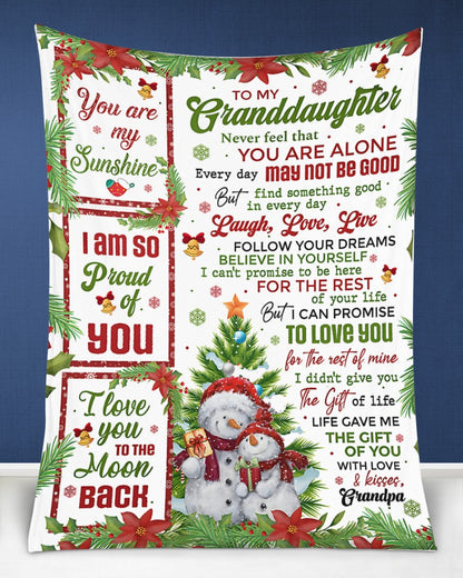 BLANKET FOR GRANDDAUGHTER – COMFORT & WARMTH CHRISTMAS GIFT FROM GRANDPA  Sherpa Fleece Quilt Blanket LUNA00 (SKUB10-184)
