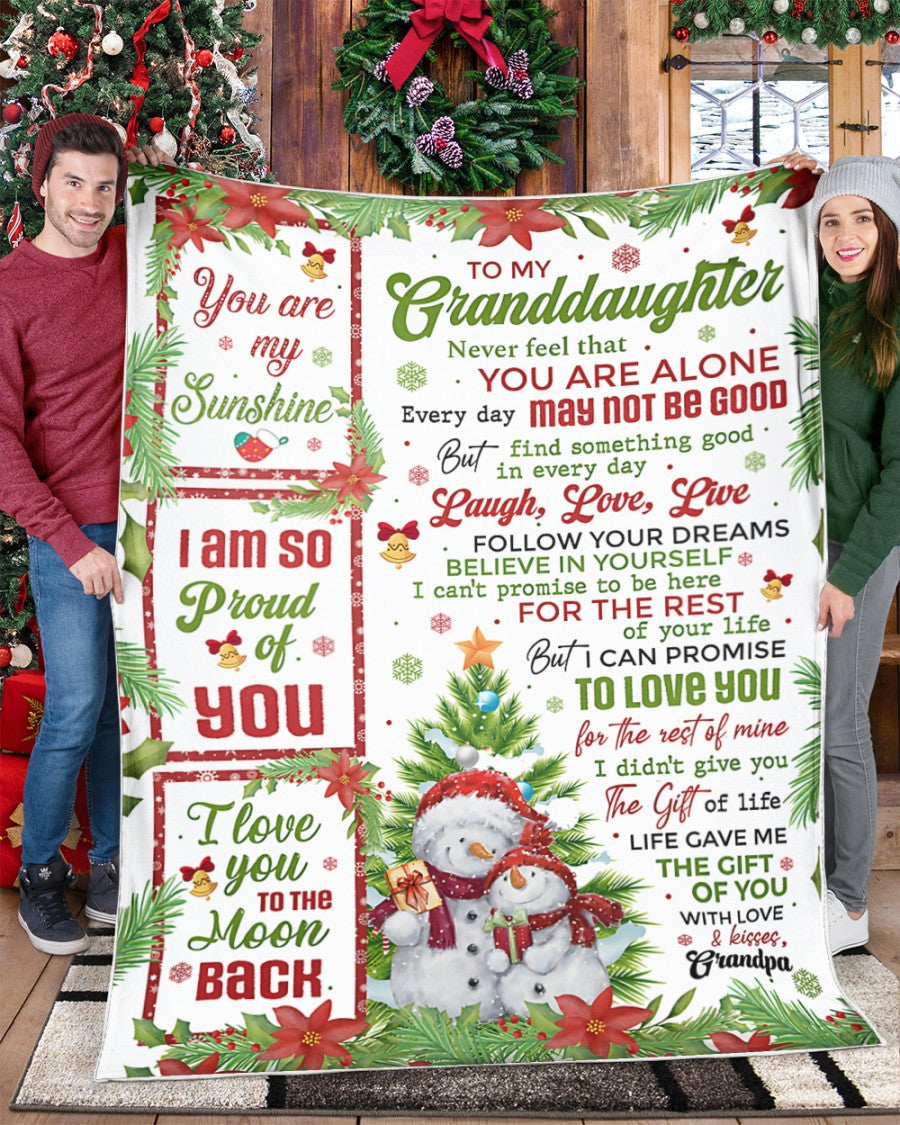 BLANKET FOR GRANDDAUGHTER – COMFORT & WARMTH CHRISTMAS GIFT FROM GRANDPA  Sherpa Fleece Quilt Blanket LUNA00 (SKUB10-184)