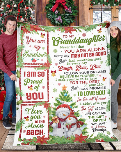 BLANKET FOR GRANDDAUGHTER – COMFORT & WARMTH CHRISTMAS GIFT FROM GRANDPA  Sherpa Fleece Quilt Blanket LUNA00 (SKUB10-184)