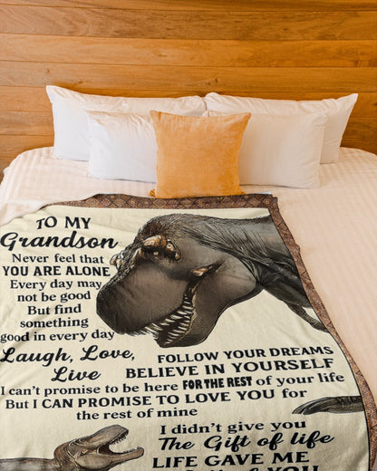 BLANKET FOR GRANDSON – COMFORT & WARMTH GIFT FROM GRANDPA  Sherpa Fleece Quilt Blanket LUNA00 (SKUB-BLK-GPKL)