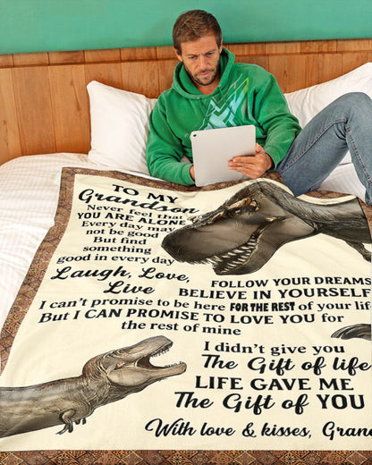 BLANKET FOR GRANDSON – COMFORT & WARMTH GIFT FROM GRANDPA  Sherpa Fleece Quilt Blanket LUNA00 (SKUB-BLK-GPKL)