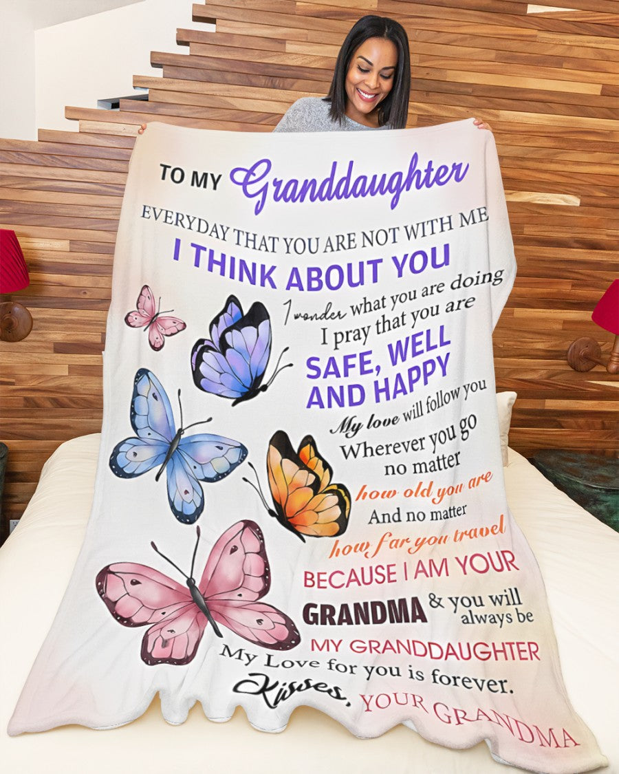 BLANKET FOR GRANDDAUGHTER – COMFORT & WARMTH GIFT FROM GRANDMA  Sherpa Fleece Quilt Blanket LUNA00 (SKUB-BLK-GMD1)
