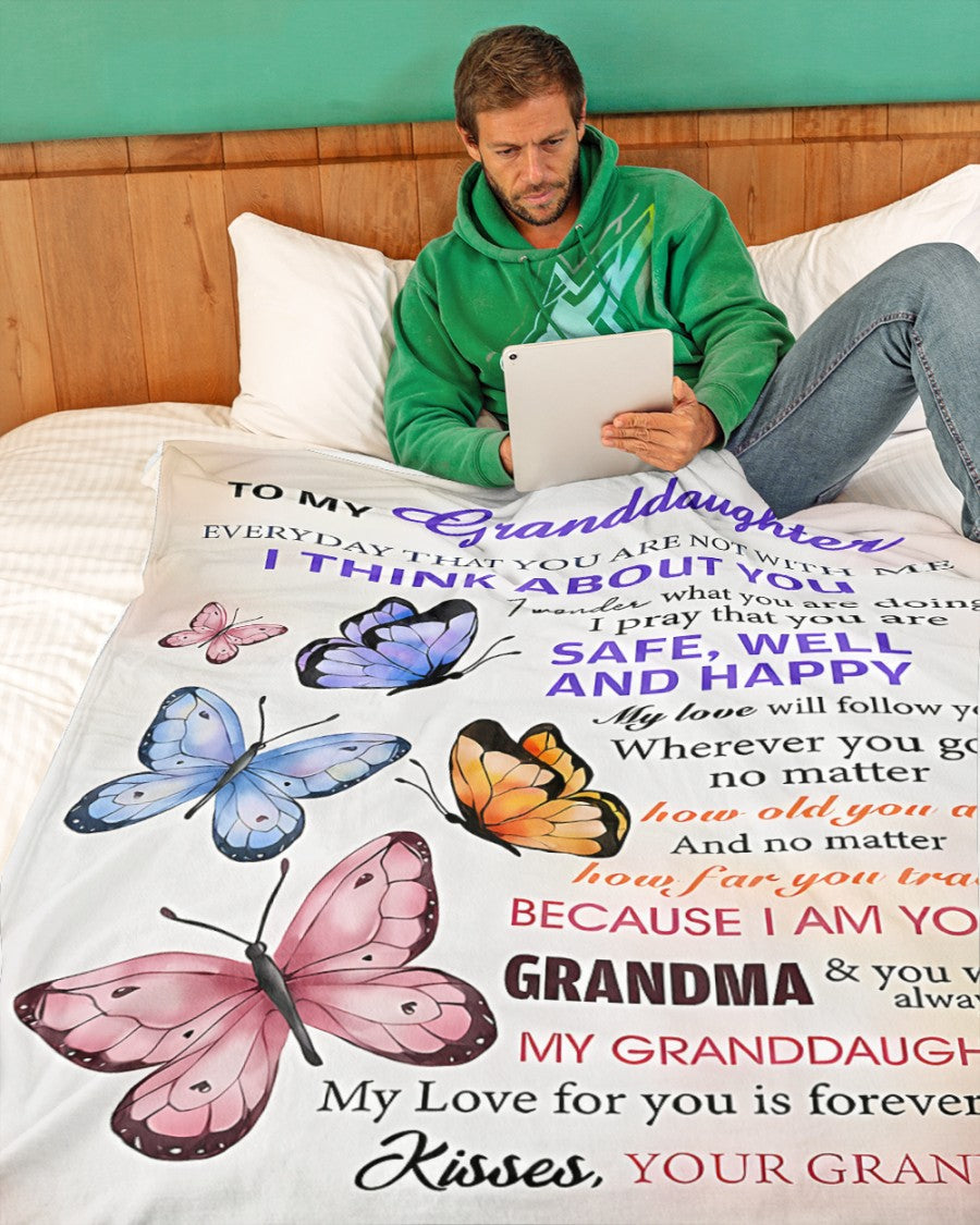 BLANKET FOR GRANDDAUGHTER – COMFORT & WARMTH GIFT FROM GRANDMA  Sherpa Fleece Quilt Blanket LUNA00 (SKUB-BLK-GMD1)