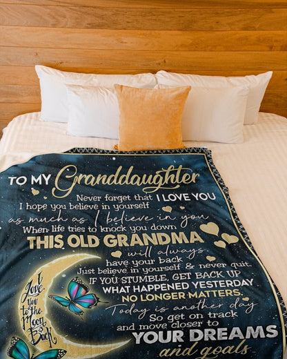 BLANKET FOR GRANDDAUGHTER – COMFORT & WARMTH GIFT FROM GRANDMA  Sherpa Fleece Quilt Blanket LUNA00 (SKUB-BLK-GMD2)
