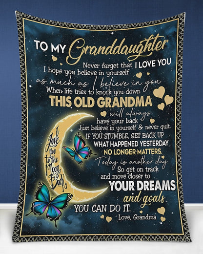 BLANKET FOR GRANDDAUGHTER – COMFORT & WARMTH GIFT FROM GRANDMA  Sherpa Fleece Quilt Blanket LUNA00 (SKUB-BLK-GMD2)