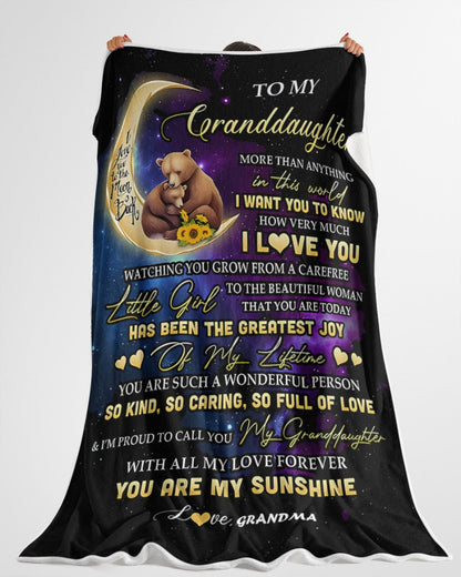 BLANKET FOR GRANDDAUGHTER – COMFORT & WARMTH GIFT FROM GRANDMA  Sherpa Fleece Quilt Blanket LUNA00 (SKUB-BLK-GMD3)