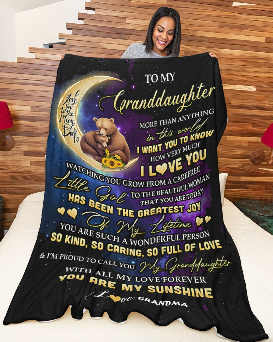 BLANKET FOR GRANDDAUGHTER – COMFORT & WARMTH GIFT FROM GRANDMA  Sherpa Fleece Quilt Blanket LUNA00 (SKUB-BLK-GMD3)
