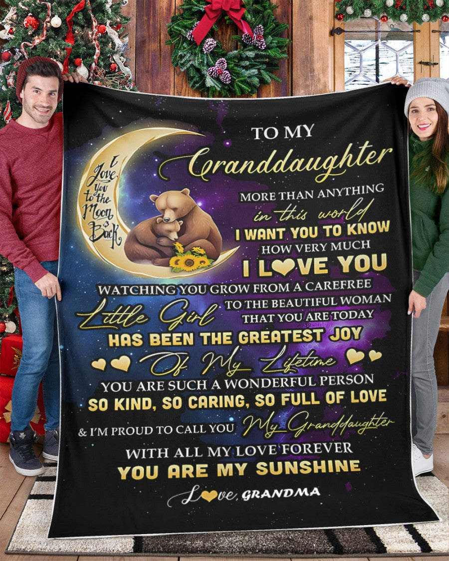 BLANKET FOR GRANDDAUGHTER – COMFORT & WARMTH GIFT FROM GRANDMA  Sherpa Fleece Quilt Blanket LUNA00 (SKUB-BLK-GMD3)