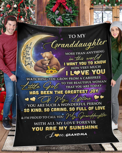 BLANKET FOR GRANDDAUGHTER – COMFORT & WARMTH GIFT FROM GRANDMA  Sherpa Fleece Quilt Blanket LUNA00 (SKUB-BLK-GMD3)
