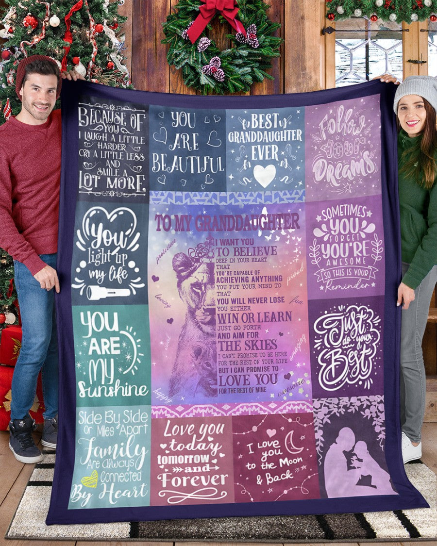 BLANKET FOR GRANDDAUGHTER – COMFORT & WARMTH GIFT FROM GRANDPARENTS  Sherpa Fleece Quilt Blanket LUNA00 (SKUB11-BLK-04)
