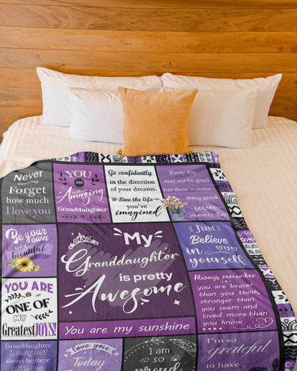 BLANKET FOR GRANDDAUGHTER – COMFORT & WARMTH GIFT FROM GRANDPARENTS  Sherpa Fleece Quilt Blanket LUNA00 (SKUB11-BLK-03)