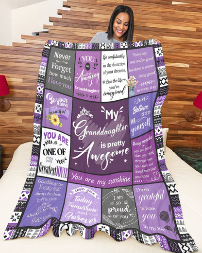 BLANKET FOR GRANDDAUGHTER – COMFORT & WARMTH GIFT FROM GRANDPARENTS  Sherpa Fleece Quilt Blanket LUNA00 (SKUB11-BLK-03)
