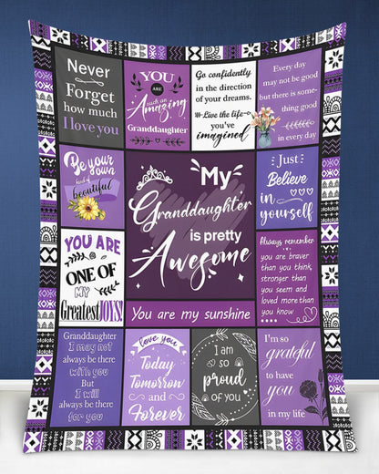 BLANKET FOR GRANDDAUGHTER – COMFORT & WARMTH GIFT FROM GRANDPARENTS  Sherpa Fleece Quilt Blanket LUNA00 (SKUB11-BLK-03)