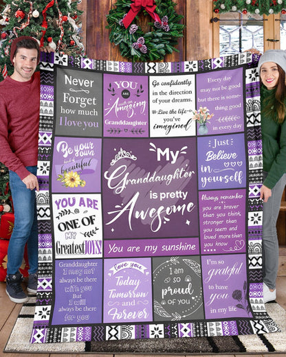 BLANKET FOR GRANDDAUGHTER – COMFORT & WARMTH GIFT FROM GRANDPARENTS  Sherpa Fleece Quilt Blanket LUNA00 (SKUB11-BLK-03)
