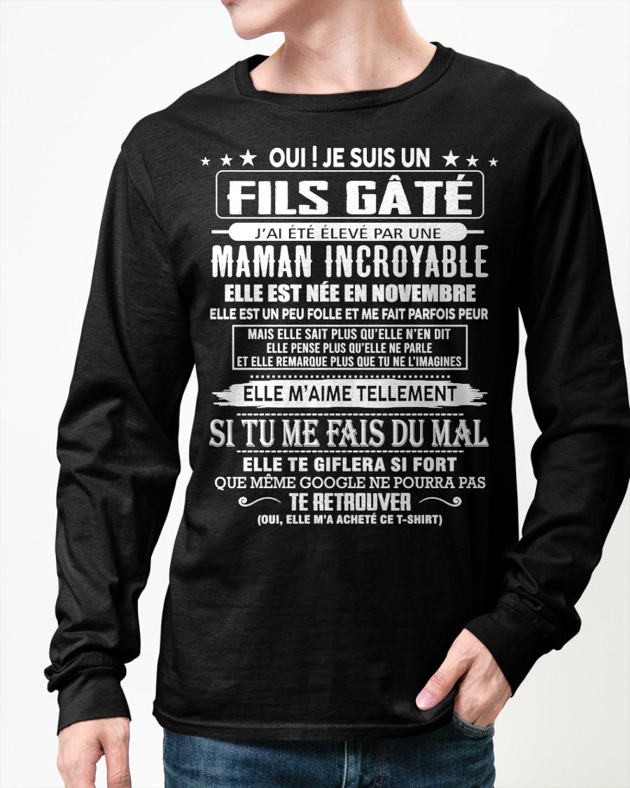 NOVEMBRE - FILS GÂTÉ – CADEAU DE MAMAN - EBIL11 (SKU26T-0172-11)