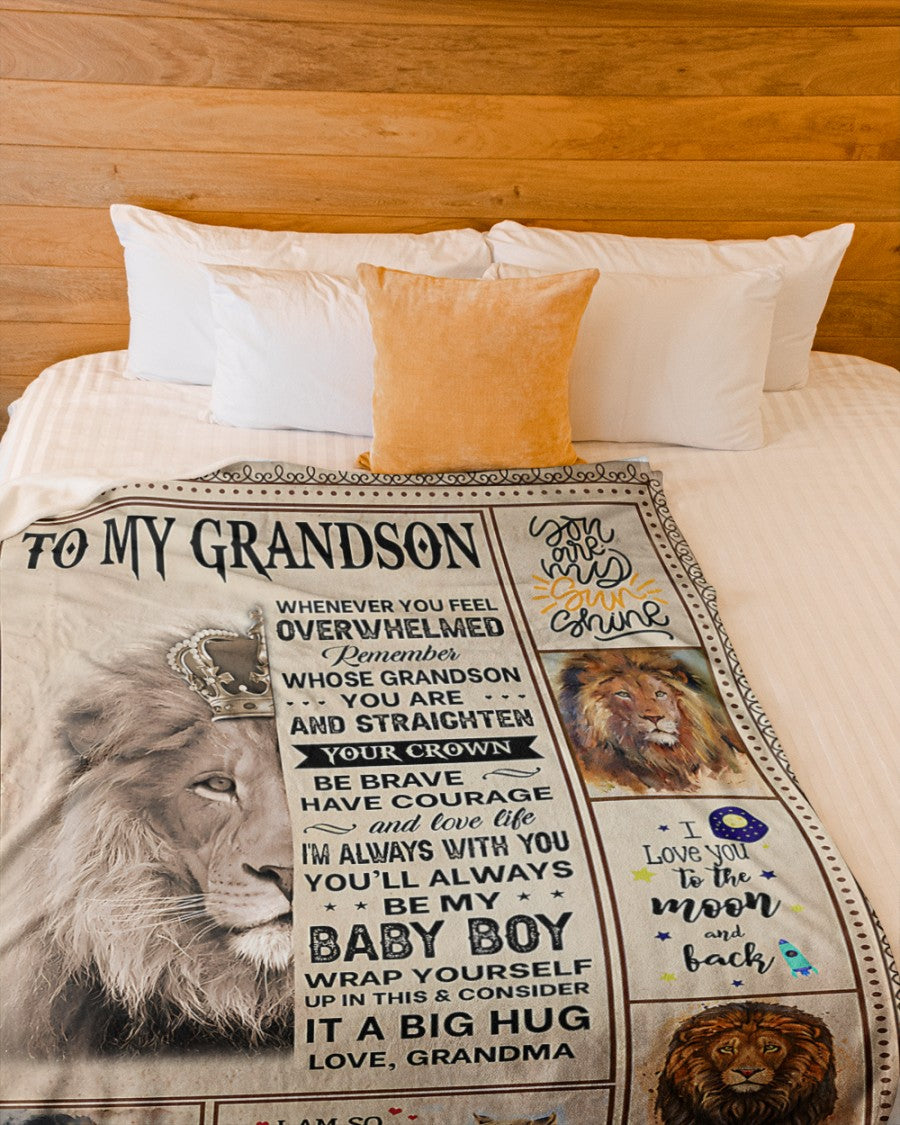 BLANKET FOR GRANDSON – COMFORT & WARMTH GIFT FROM GRANDMA  Sherpa Fleece Quilt Blanket LUNA00 (SKUB12-BLK-02)