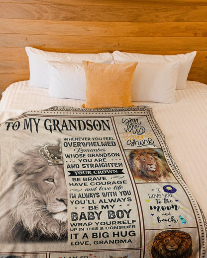BLANKET FOR GRANDSON – COMFORT & WARMTH GIFT FROM GRANDMA  Sherpa Fleece Quilt Blanket LUNA00 (SKUB12-BLK-02)