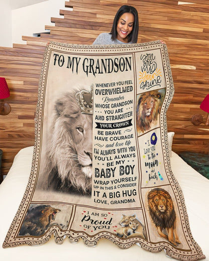 BLANKET FOR GRANDSON – COMFORT & WARMTH GIFT FROM GRANDMA  Sherpa Fleece Quilt Blanket LUNA00 (SKUB12-BLK-02)