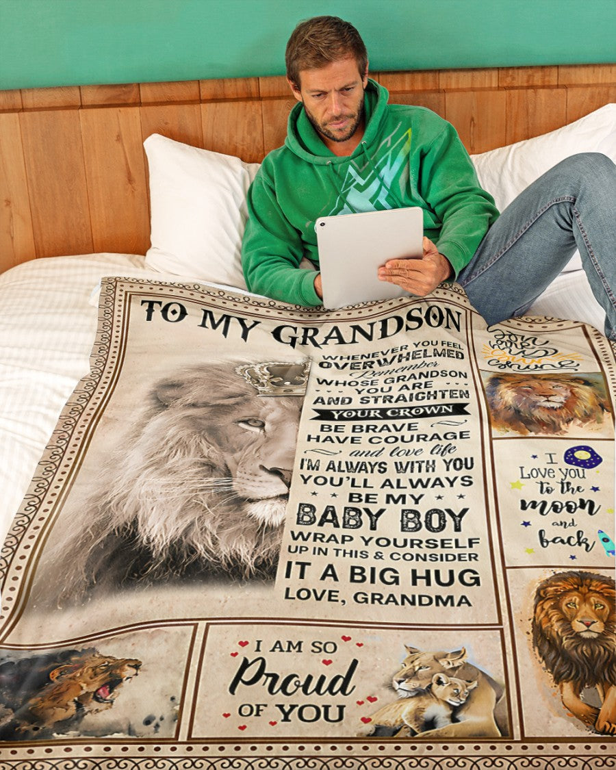 BLANKET FOR GRANDSON – COMFORT & WARMTH GIFT FROM GRANDMA  Sherpa Fleece Quilt Blanket LUNA00 (SKUB12-BLK-02)