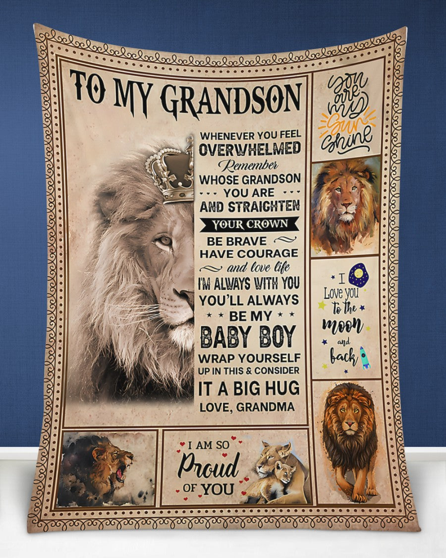 BLANKET FOR GRANDSON – COMFORT & WARMTH GIFT FROM GRANDMA  Sherpa Fleece Quilt Blanket LUNA00 (SKUB12-BLK-02)