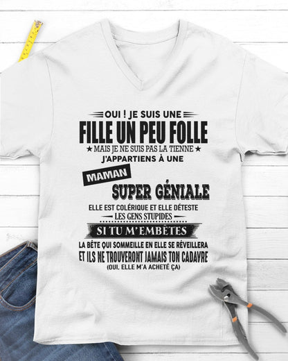 T-SHIRT JE SUIS UNE FILLE CHANCELUNAE – CADEAU TOUCHANT DE MAMAN INCROYABLE - frSNOW00