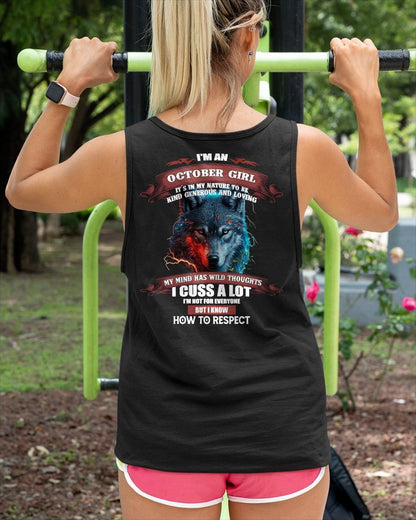 OCTOBER - KIND, GENEROLUNA AND LOVING GIRL - BIRRTHDAY T-SHIRT FOR WOMAN - EBIL10 (SKU12-300-10)