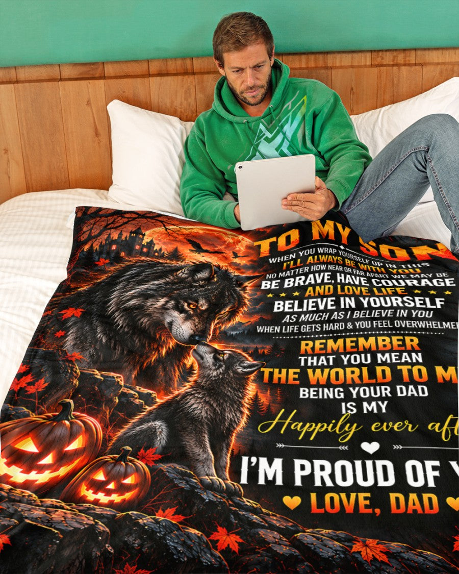 BLANKET FOR SON – COMFORT & WARMTH GIFT FROM DAD Sherpa Fleece Quilt Blanket LUNA00 (SKU2610-39)