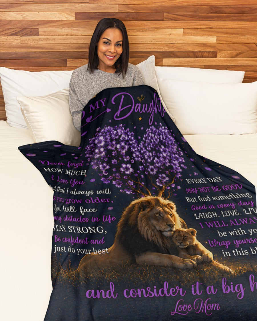 TO MY DAUGHTER - GIFT FROM MOM - Sherpa Fleece Quilt Blanket (SKU2607-22)