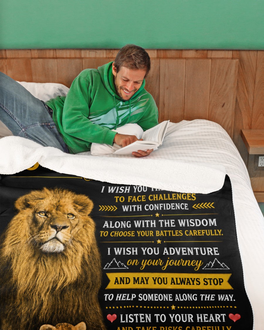 BLANKET FOR DAUGHTER –  GIFT FROM DAD Sherpa Fleece Quilt Blanket - LUNA00 (SKU2608-426)