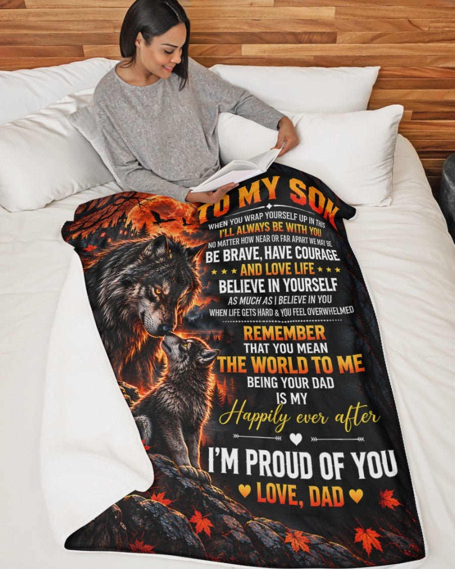 BLANKET FOR SON – COMFORT & WARMTH GIFT FROM DAD Sherpa Fleece Quilt Blanket LUNA00 (SKU2610-39)