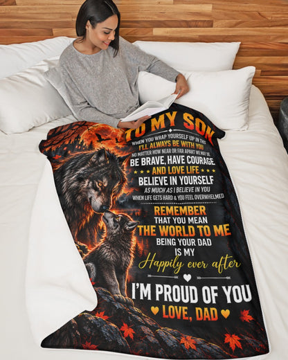 BLANKET FOR SON – COMFORT & WARMTH GIFT FROM DAD Sherpa Fleece Quilt Blanket LUNA00 (SKU2610-39)