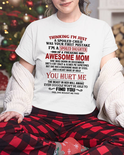 DECEMBER - TO MY DAUGHTER - SPOILED DAUGHTER - PERFECT GIFT FOR DAUGHTER - GIFT FROM MOM - LUNA12 (SKU10-151-12)