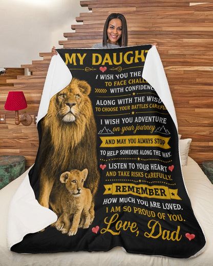 BLANKET FOR DAUGHTER –  GIFT FROM DAD Sherpa Fleece Quilt Blanket - LUNA00 (SKU2608-426)