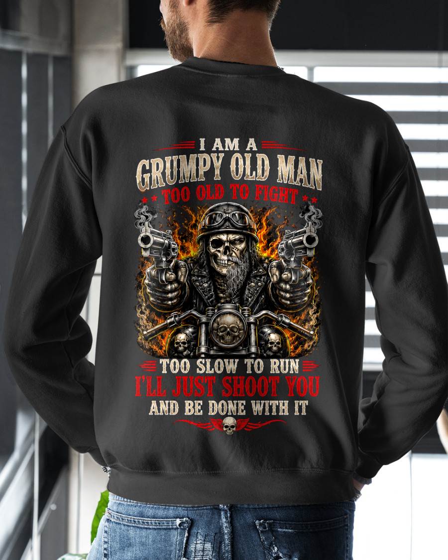 I AM A GRUMPY OLD MAN TOO OLD TO FIGHT, BIKER - SHIRT FOR MEN - LUNAOO (SKU2608-53)