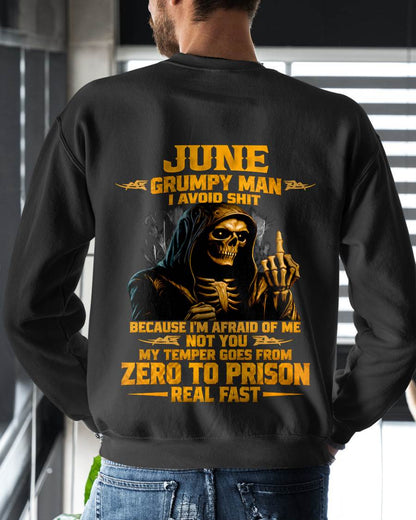 JUNE - GRUMPY MAN — I AVOID SHIT BECAUSE I'M AFRAID OF MY TEMPER - SHIRT FOR MEN - LUNA06 (SKU2609-368-06)