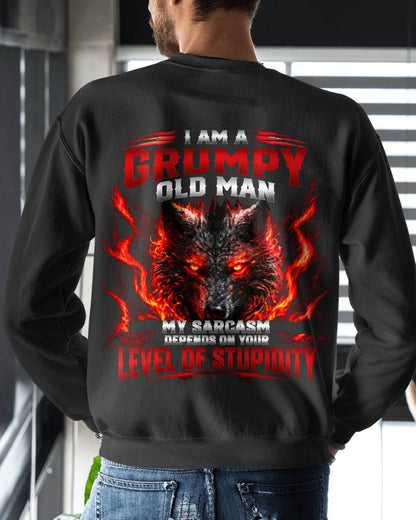 I AM A GRUMPY OLD MAN MY SARCASM DEPENDS ON YOUR LEVEL OF STUPIDITY - SHIRT FOR MEN - LUNA00 (SKU2609-286-00)
