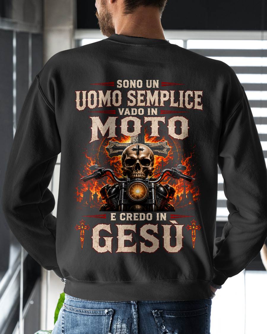 UOMO SEMPLICE, BIKER E CREDENTE – DIO È LA MIA GUIDA – MAGLIETTA DA UOMO - LUNA00 (SKU2608-394)