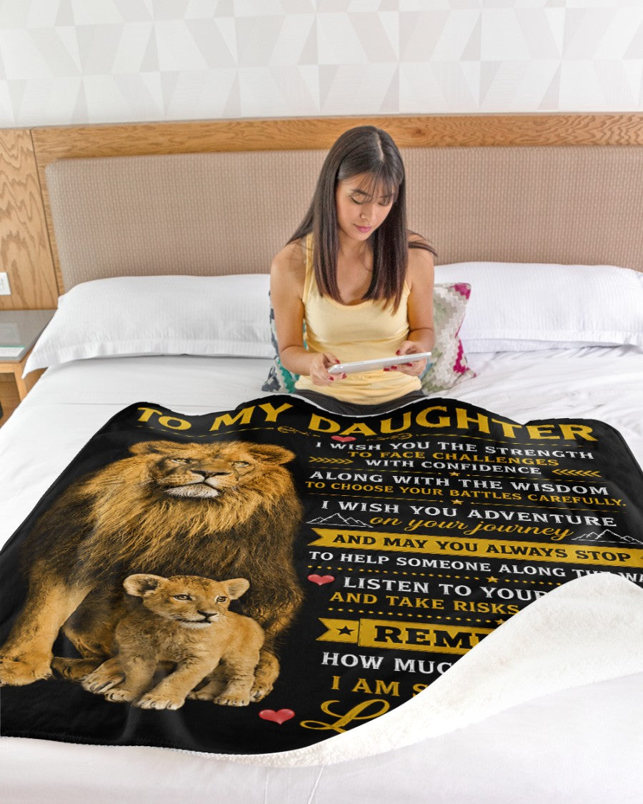 BLANKET FOR DAUGHTER –  GIFT FROM DAD Sherpa Fleece Quilt Blanket - LUNA00 (SKU2608-426)
