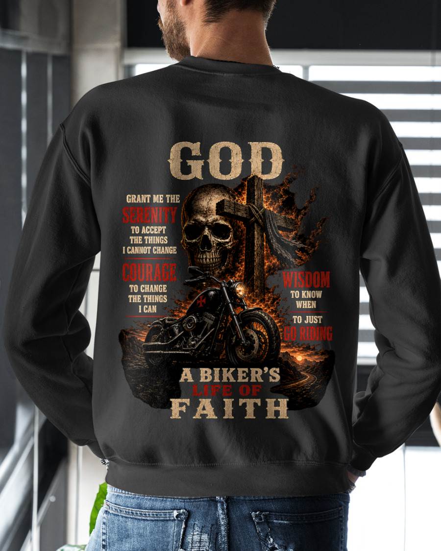 GOD, GRANT ME SERENITY, COURAGE, WISDOM & FAITH TO RIDE ON - SHIRT FOR MEN - LUNA00 (SKU2608-391)
