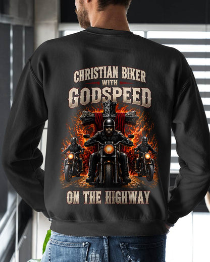 CHRISTIAN BIKER WITH GODSPEED ON THE HIGHWAY - SHIRT FOR MEN - LUNA00 (SKU2608-498)
