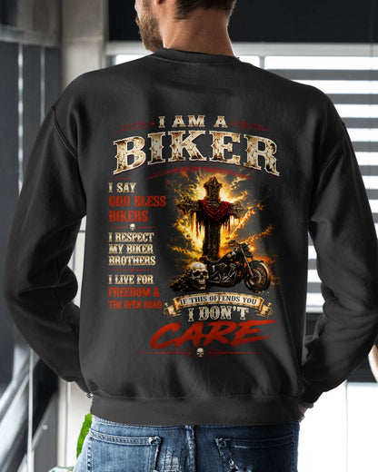 I AM A BIKER GOD BLESS BIKERS RESPECT MY BROTHERS LIVE FOR FREEDOM & THE OPEN ROAD - SHIRT FOR MEN - LUNA00 (SKU2608-172)
